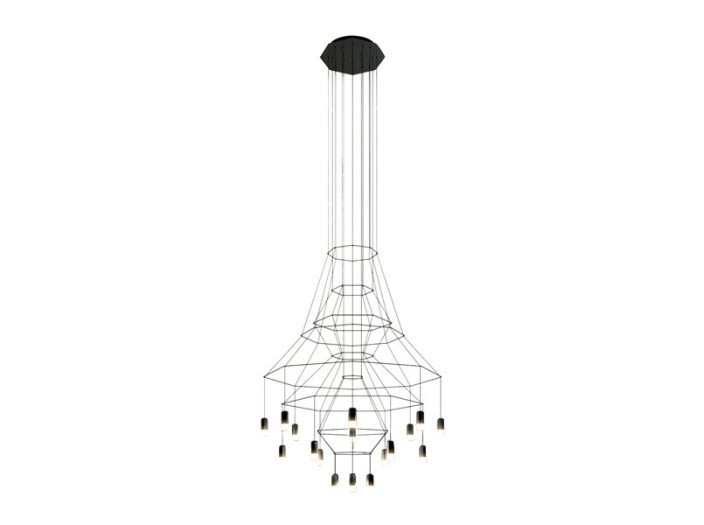 Vibia lámpara de suspensión LED Wireflow Chandelier 0315