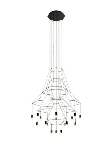 Vibia lámpara de suspensión LED Wireflow Chandelier 0315