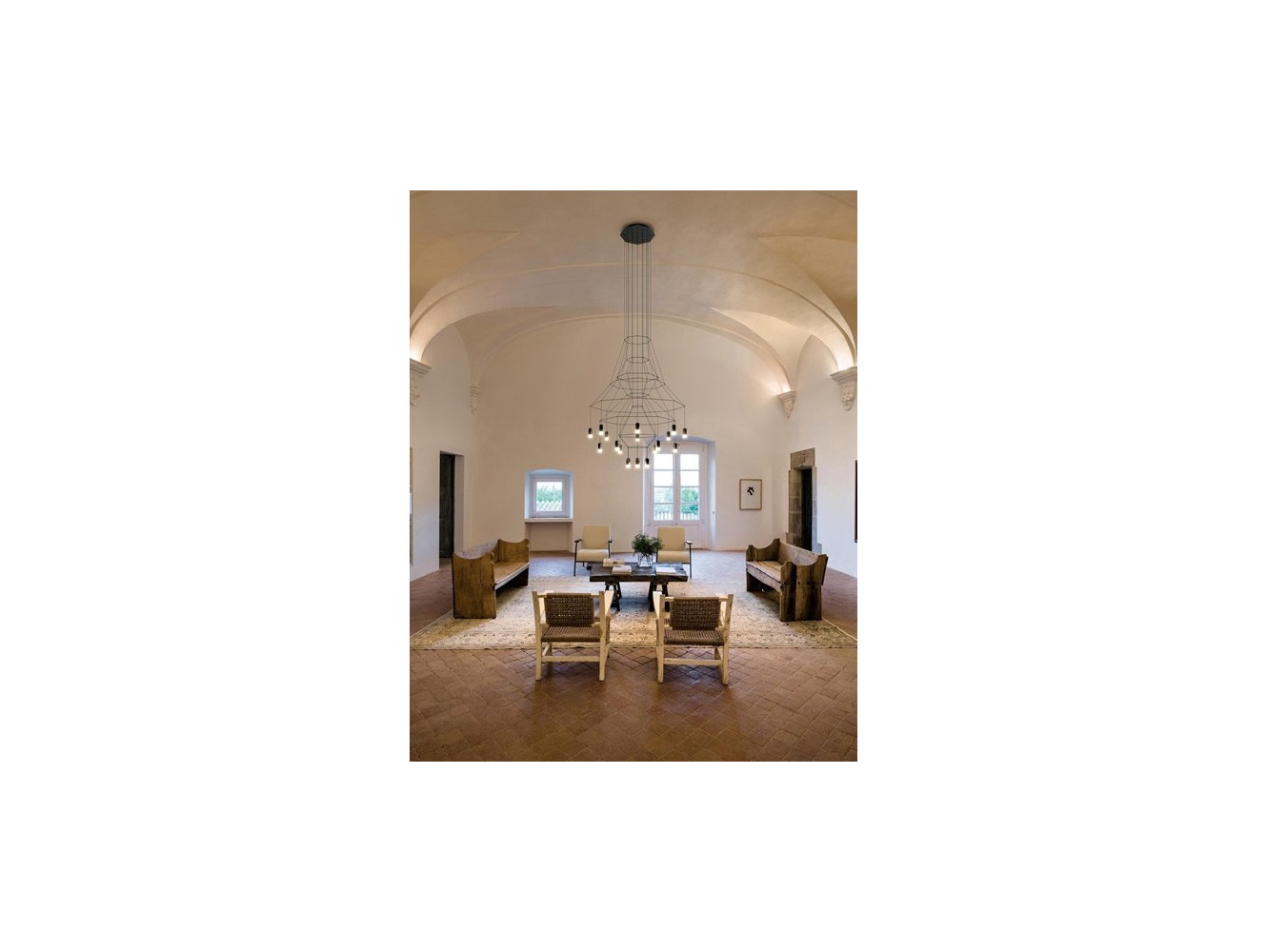 Vibia lámpara de suspensión LED Wireflow Chandelier 0315