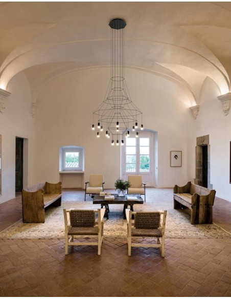 Vibia lámpara de suspensión LED Wireflow Chandelier 0315