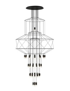 Vibia lámpara de suspensión LED Wireflow Chandelier 0374