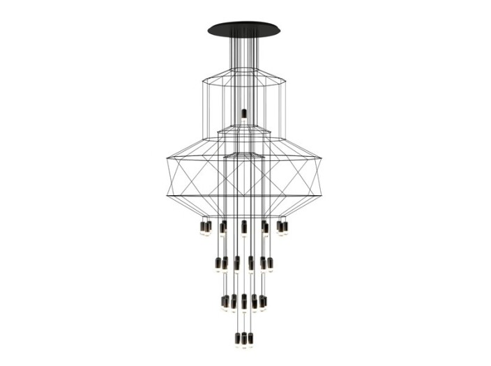 Vibia lámpara de suspensión LED Wireflow Chandelier 0374