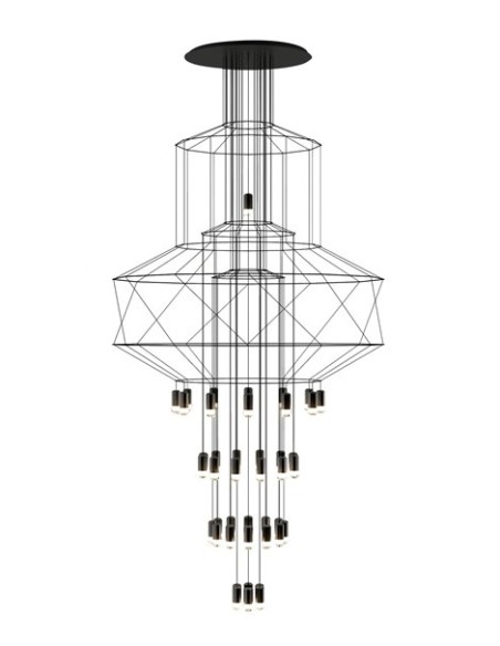 Vibia lámpara de suspensión LED Wireflow Chandelier 0374