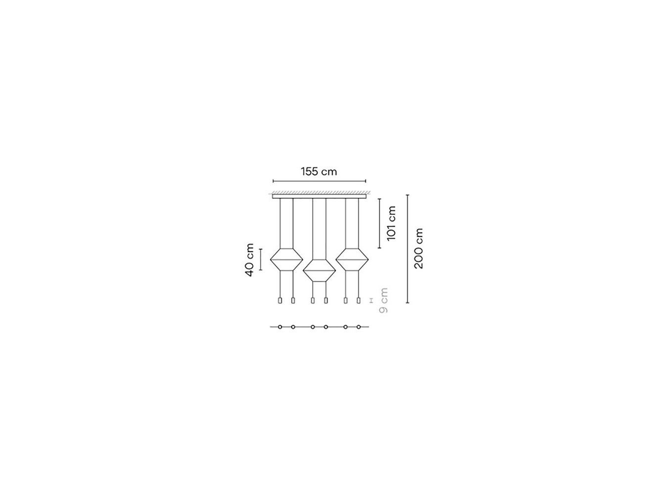 Vibia lámpara de suspensón LED Wireflow Lineal 0325