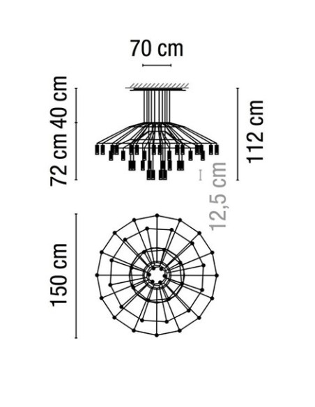 Vibia lámpara de suspensión LED Wireflow Chandelier 0376
