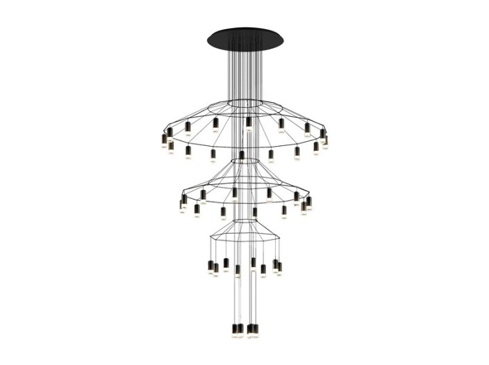 Vibia lámpara de suspensión LED Wireflow Chandelier 0378