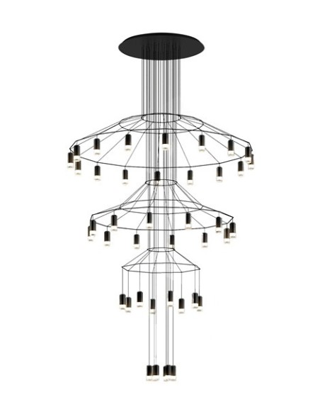 Vibia lámpara de suspensión LED Wireflow Chandelier 0378