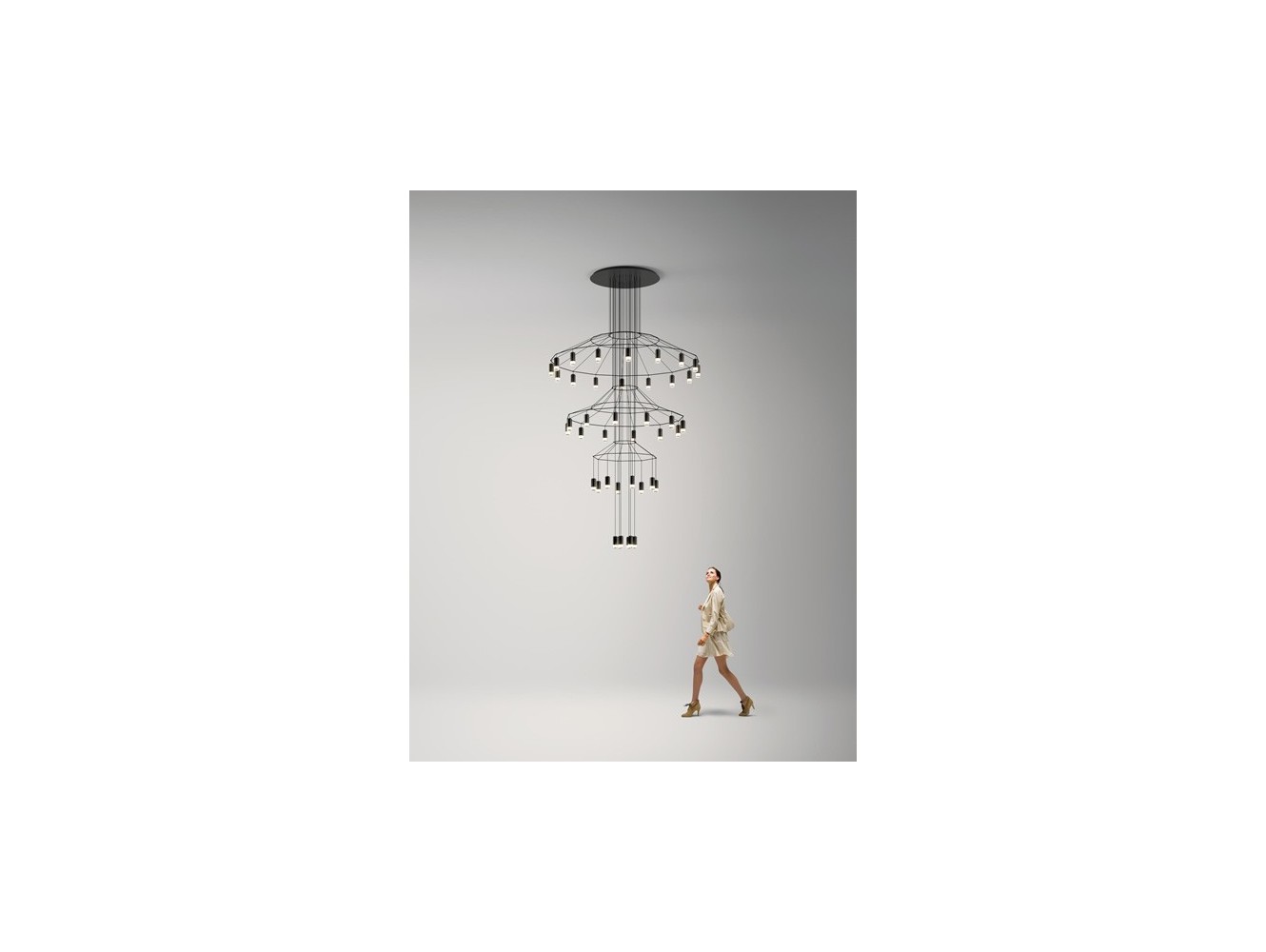 Vibia lámpara de suspensión LED Wireflow Chandelier 0378