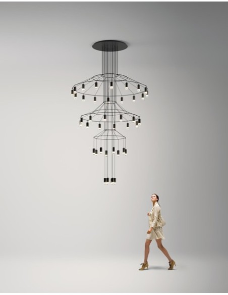 Vibia lámpara de suspensión LED Wireflow Chandelier 0378