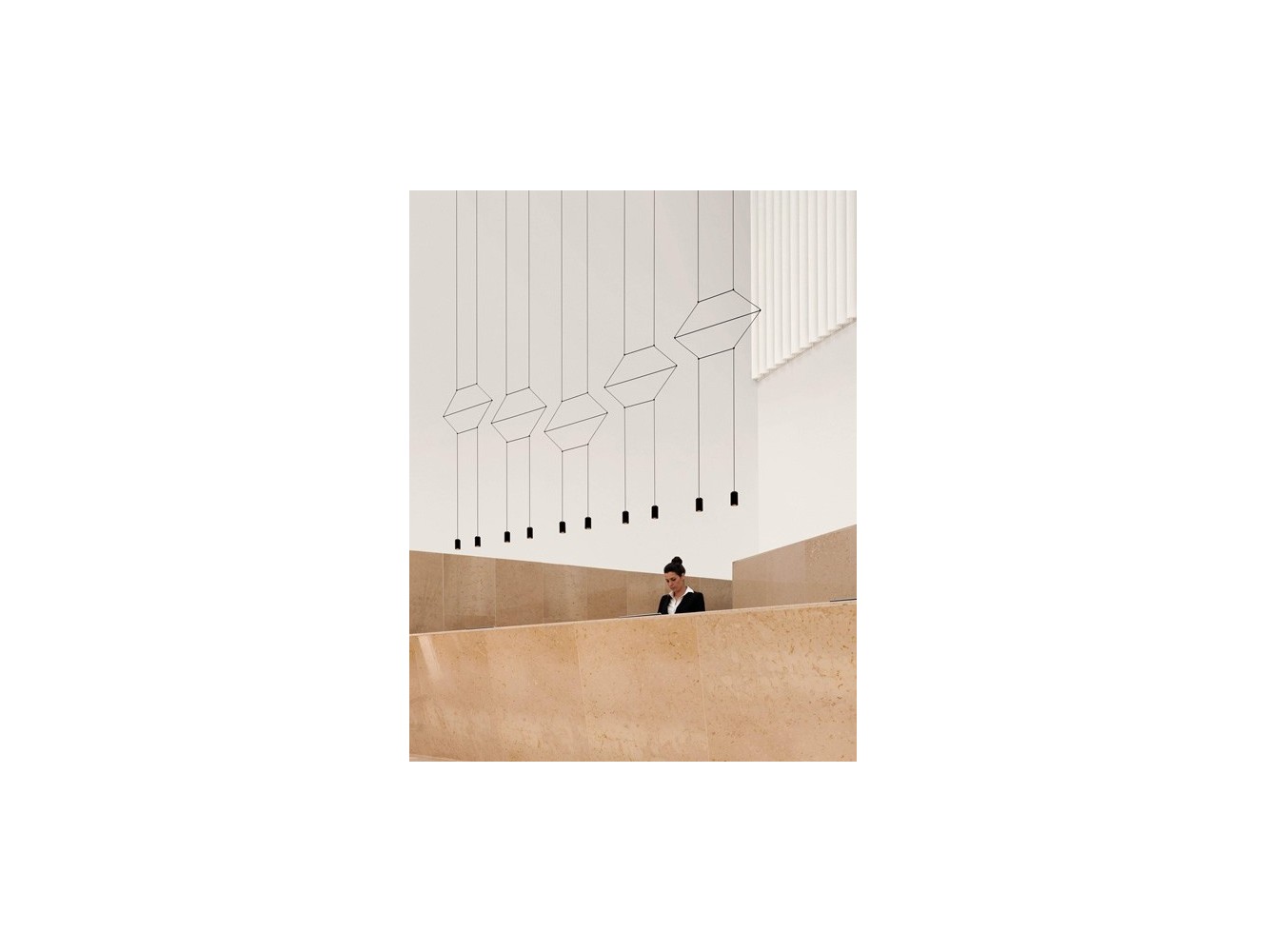 Vibia lámpara de suspensión LED Wireflow Lineal 0320