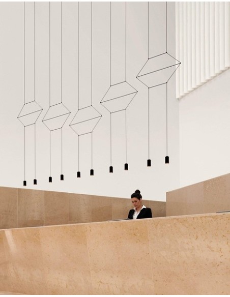 Vibia lámpara de suspensión LED Wireflow Lineal 0320