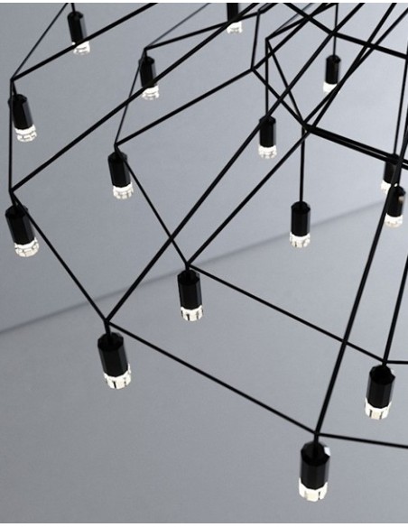 Vibia lámpara de suspensión LED Wireflow Chandelier 0376