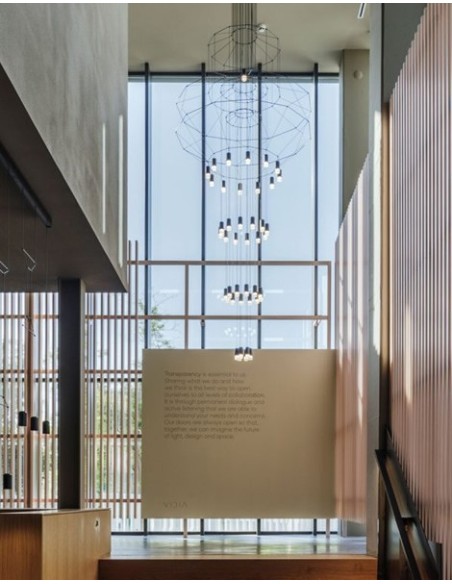 Vibia lámpara de suspensión LED Wireflow Chandelier 0374
