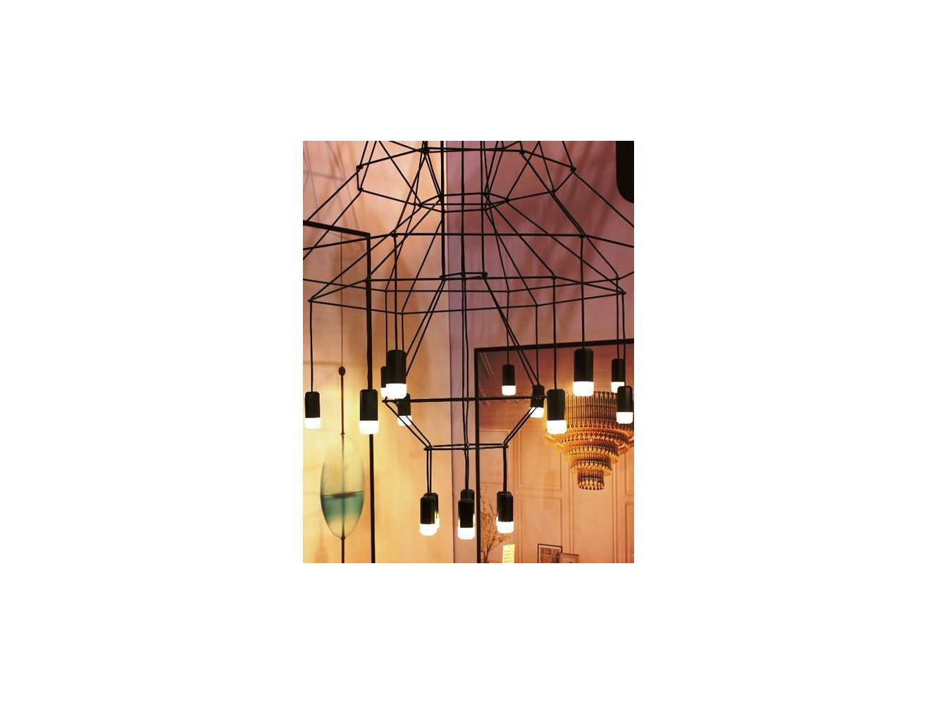 Vibia lámpara de suspensión LED Wireflow Chandelier 0315