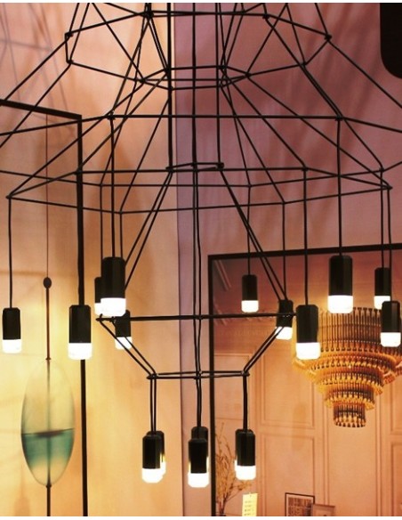 Vibia lámpara de suspensión LED Wireflow Chandelier 0315