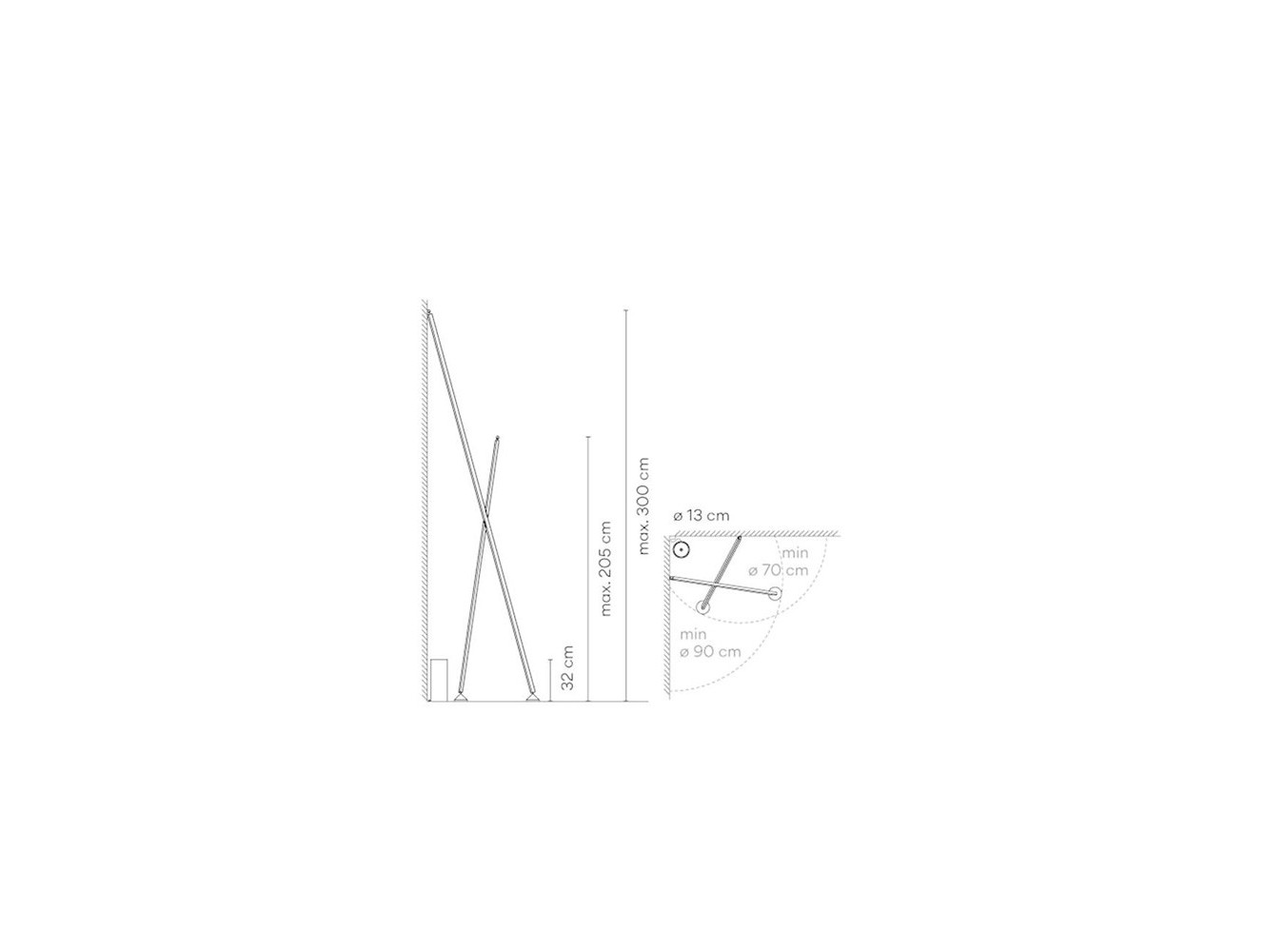 Vibia Sticks 7339 Lámpara de Pie Negra