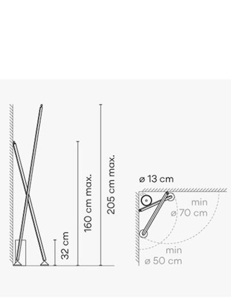 Vibia Sticks 7338 Lámpara de Pie Negra