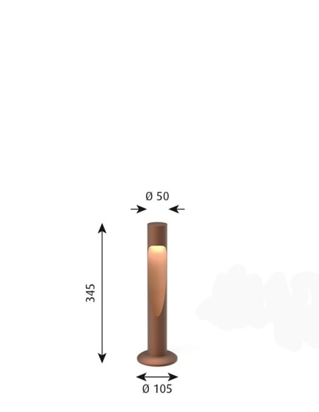 Louis Poulsen Bolardo Flindt Garden corto base sin Adaptador 2700K