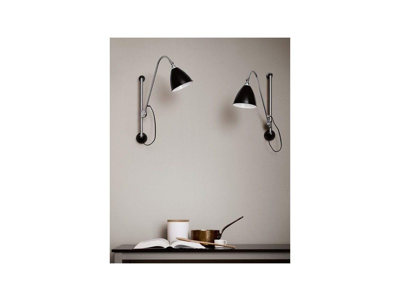 Gubi BL5 lámpara de pared Cromado 16Ø