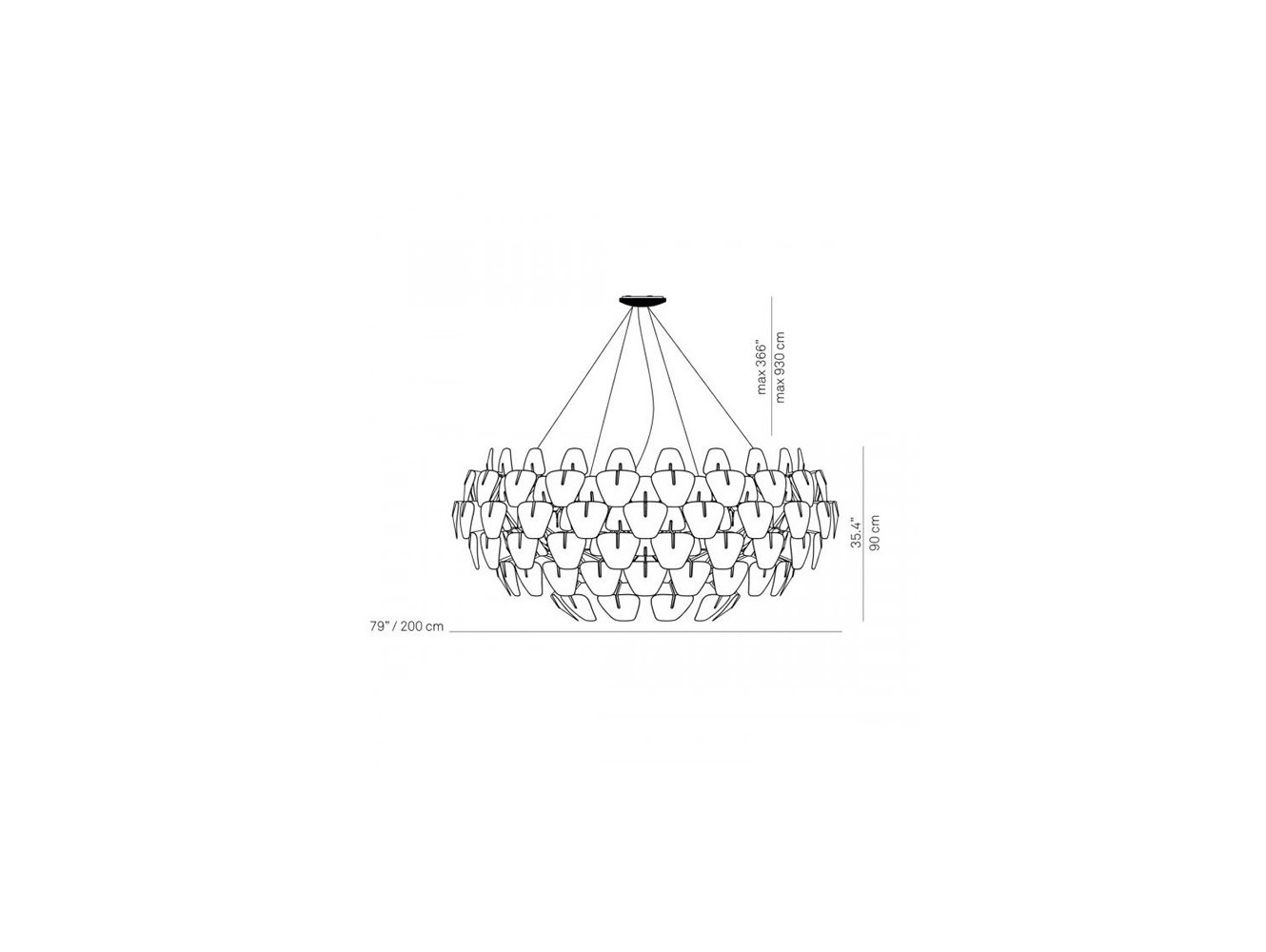 Luceplan Hope lámpara de suspensión 200 x 90 cm