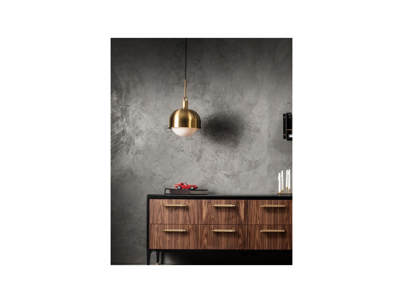 Buster + Punch Forked Shade Globe Opal Large lámpara de suspensión
