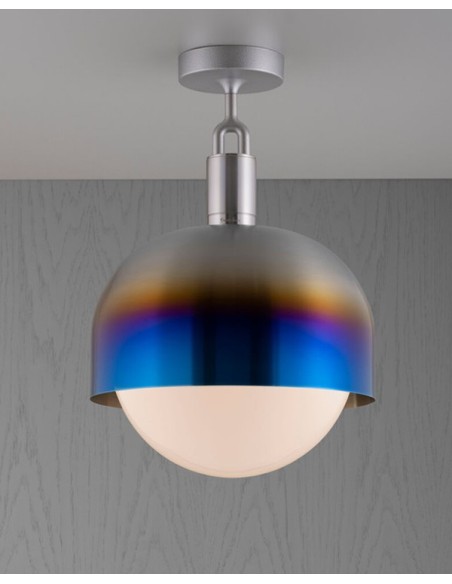 Buster + Punch Forked Shade Large Globe Opal lámpara de techo