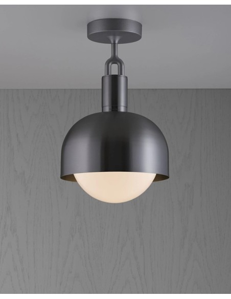 Buster + Punch Forked Shade Medium Globe Opal lámpara de techo