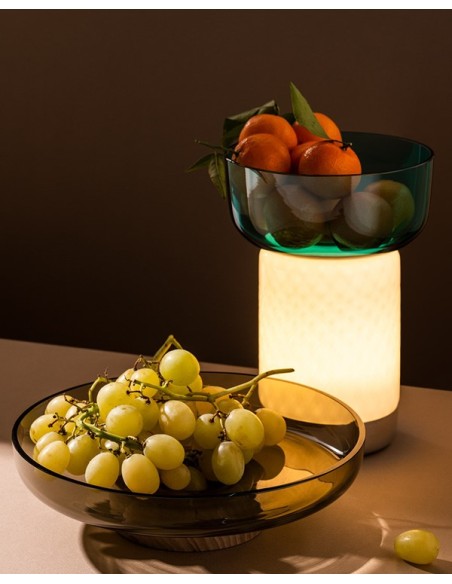 Artemide Bonta lámpara de sobremesa portátil recargable con cuenco de vidrio