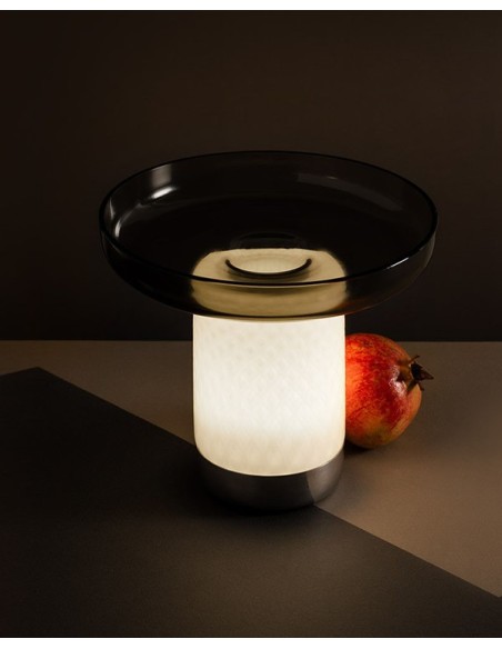 Artemide Bonta lámpara de sobremesa portátil recargable con placa de vidrio