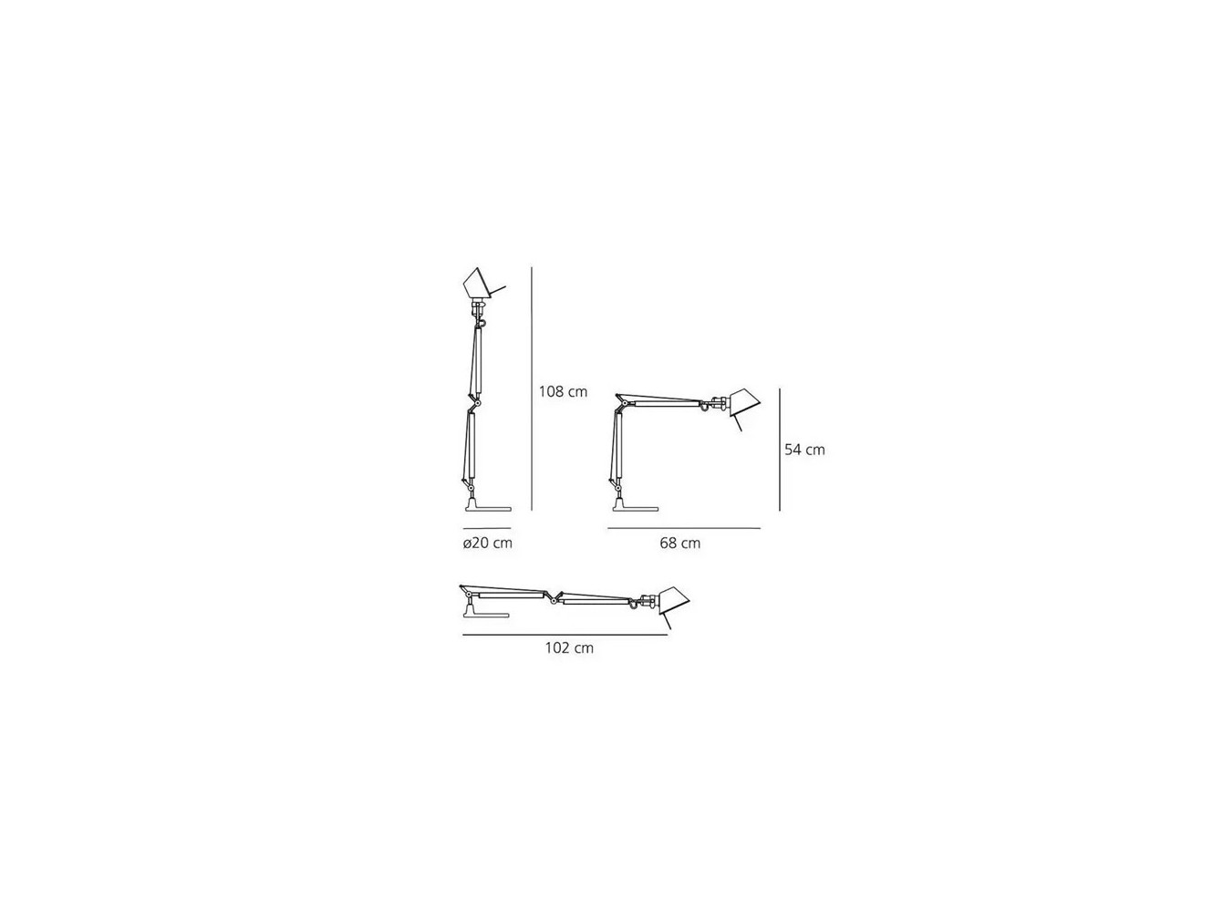 Artemide Tolomeo Mini LED lampara de sobremesa (sólo cuerpo) Aluminio