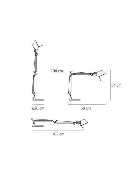 Artemide Tolomeo Mini LED lampara de sobremesa (sólo cuerpo) Aluminio