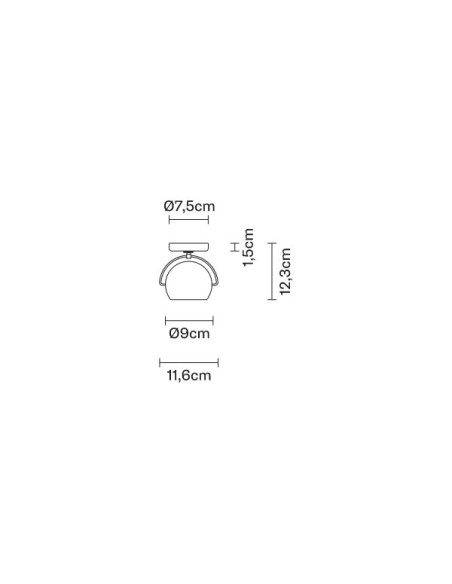 Fabbian Beluga con base lámpara de pared/techo
