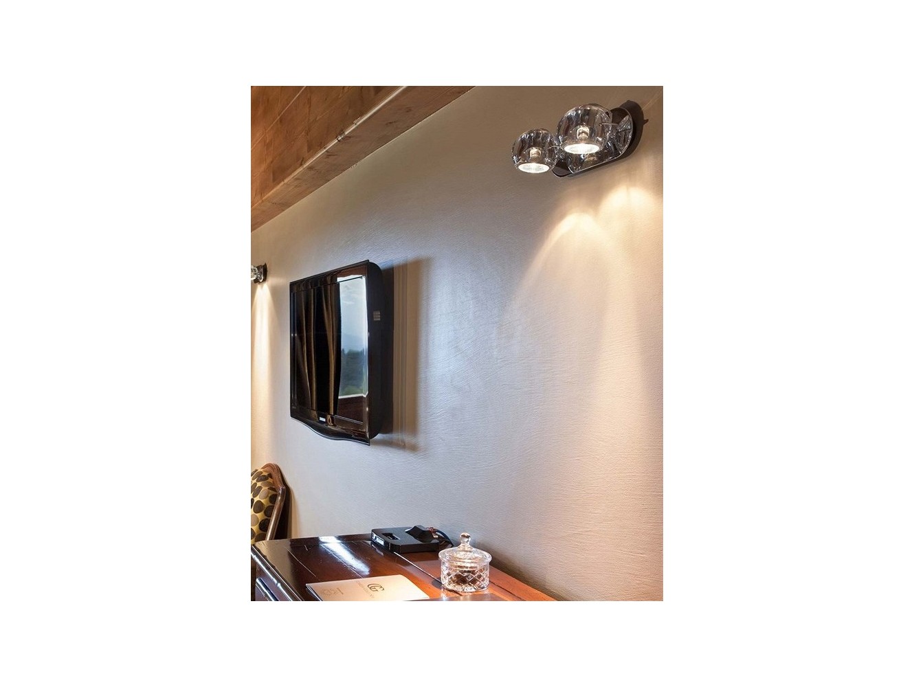 Fabbian Beluga Colour 2 x 75W con base pared/techo Transparente