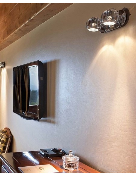Fabbian Beluga Colour 2 x 75W con base pared/techo Transparente