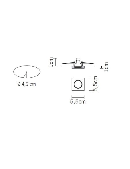 Fabbian Venere 55 empotrado de techo 5,5 x 2,5 cm Aluminio DESCATALOGADO