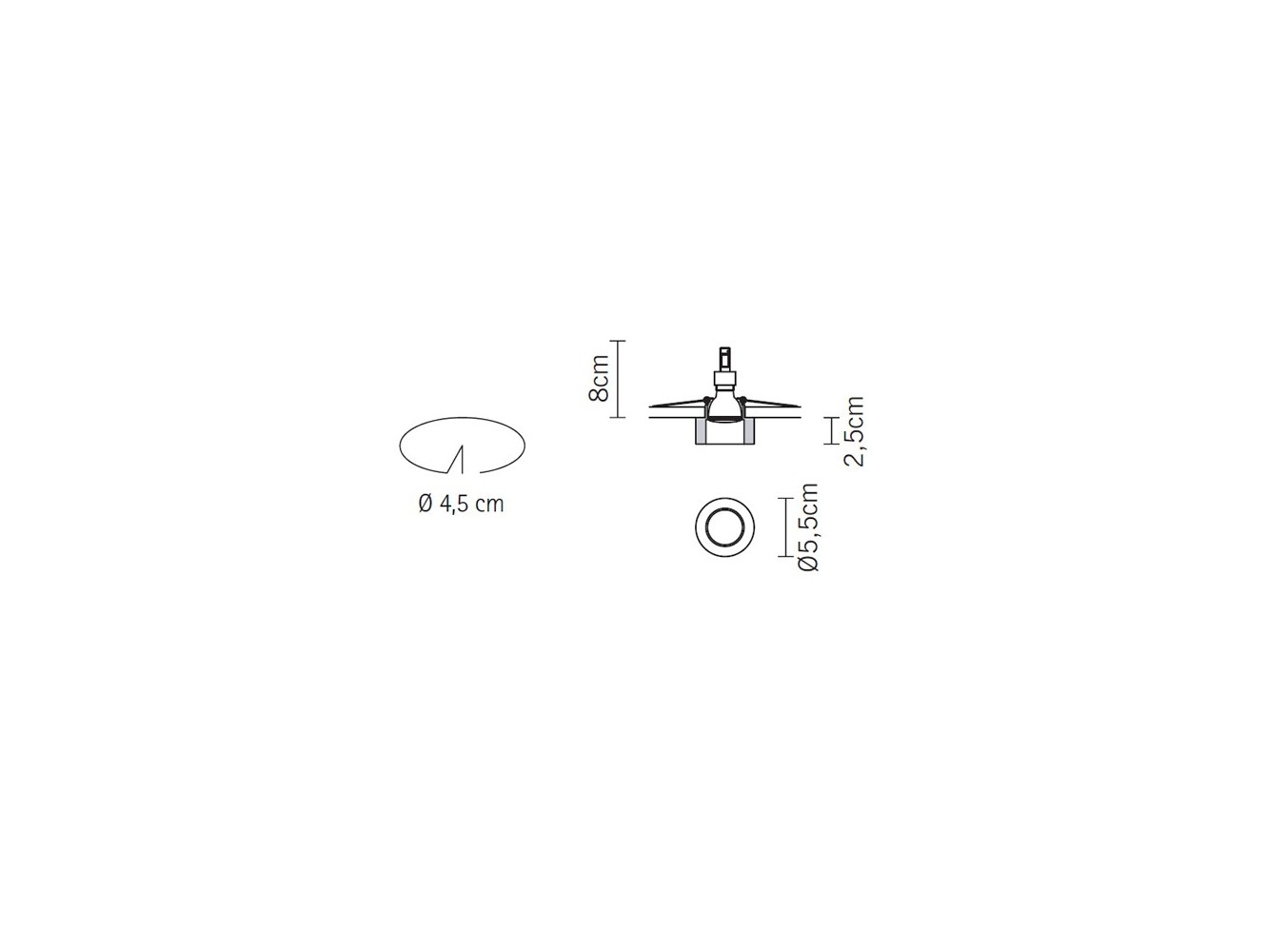 Fabbian Venere 55 empotrado de techo 5,5 X 1 cm Aluminio DESCATALOGADO