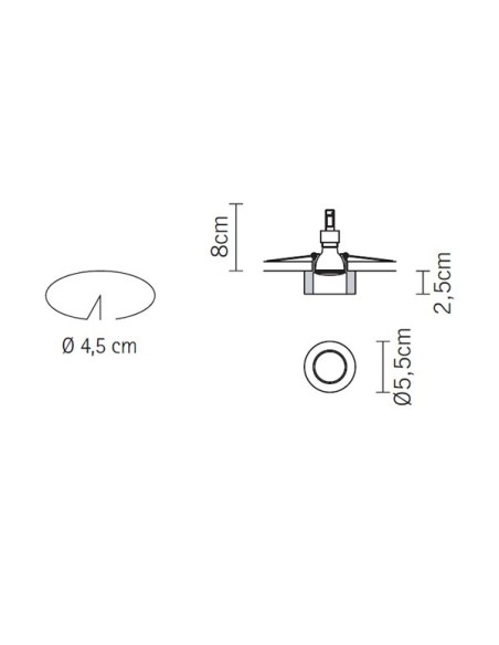 Fabbian Venere 55 empotrado de techo 5,5 X 1 cm Aluminio DESCATALOGADO