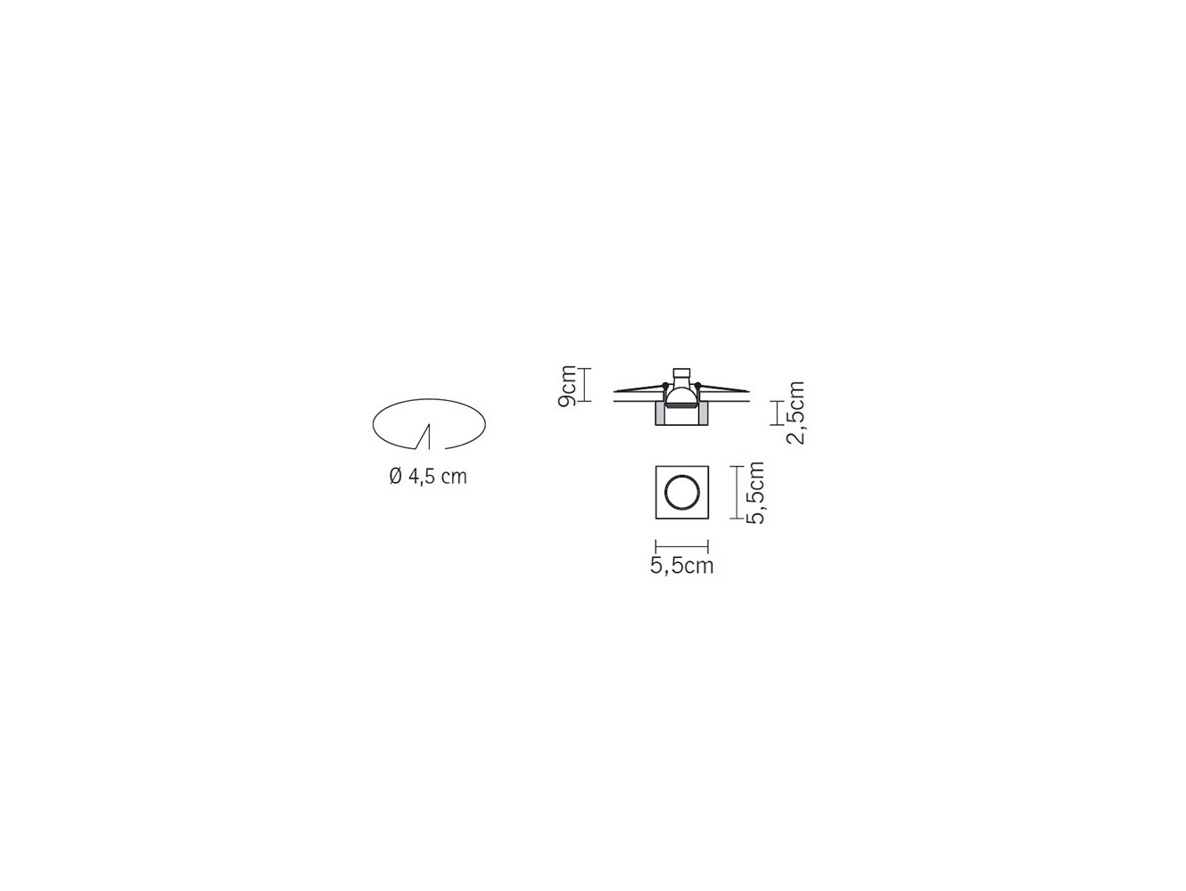 Fabbian Venere 55 empotrado de techo 5,5 cm Aluminio DESCATALOGADO