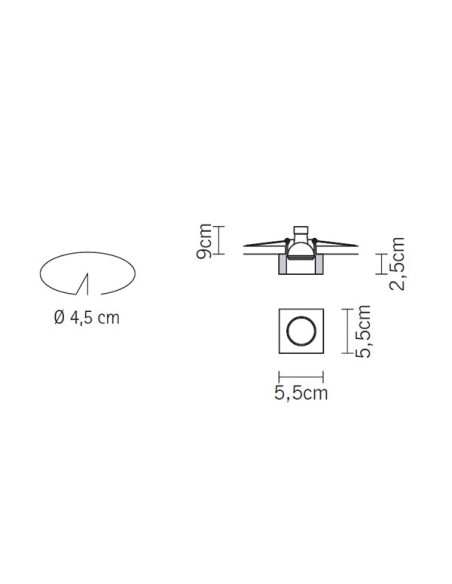 Fabbian Venere 55 empotrado de techo 5,5 cm Aluminio DESCATALOGADO
