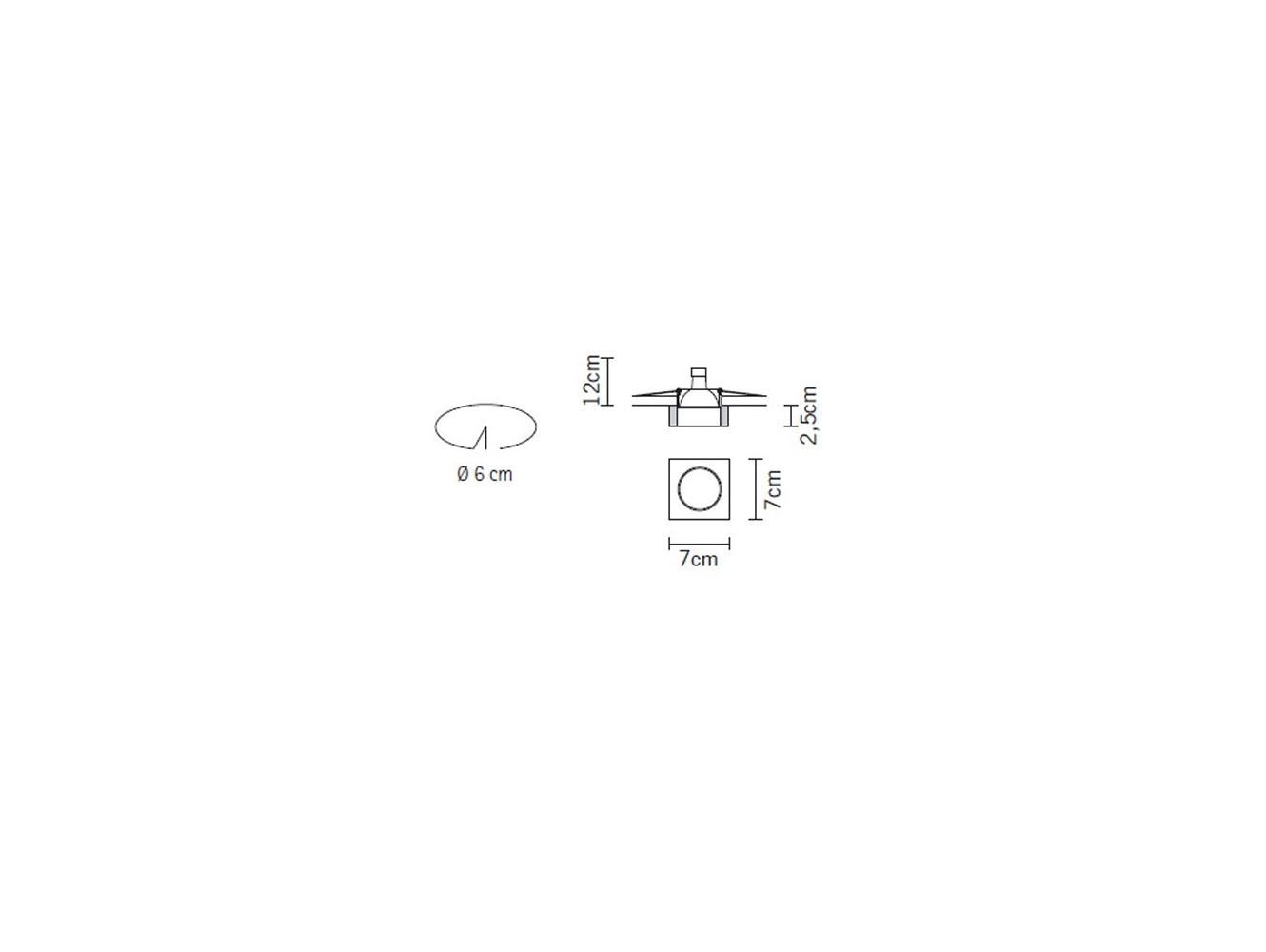Fabbian Venere 70 empotrado de techo Ø7 Aluminio DESCATALOGADO