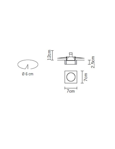 Fabbian Venere 70 empotrado de techo Ø7 Aluminio DESCATALOGADO