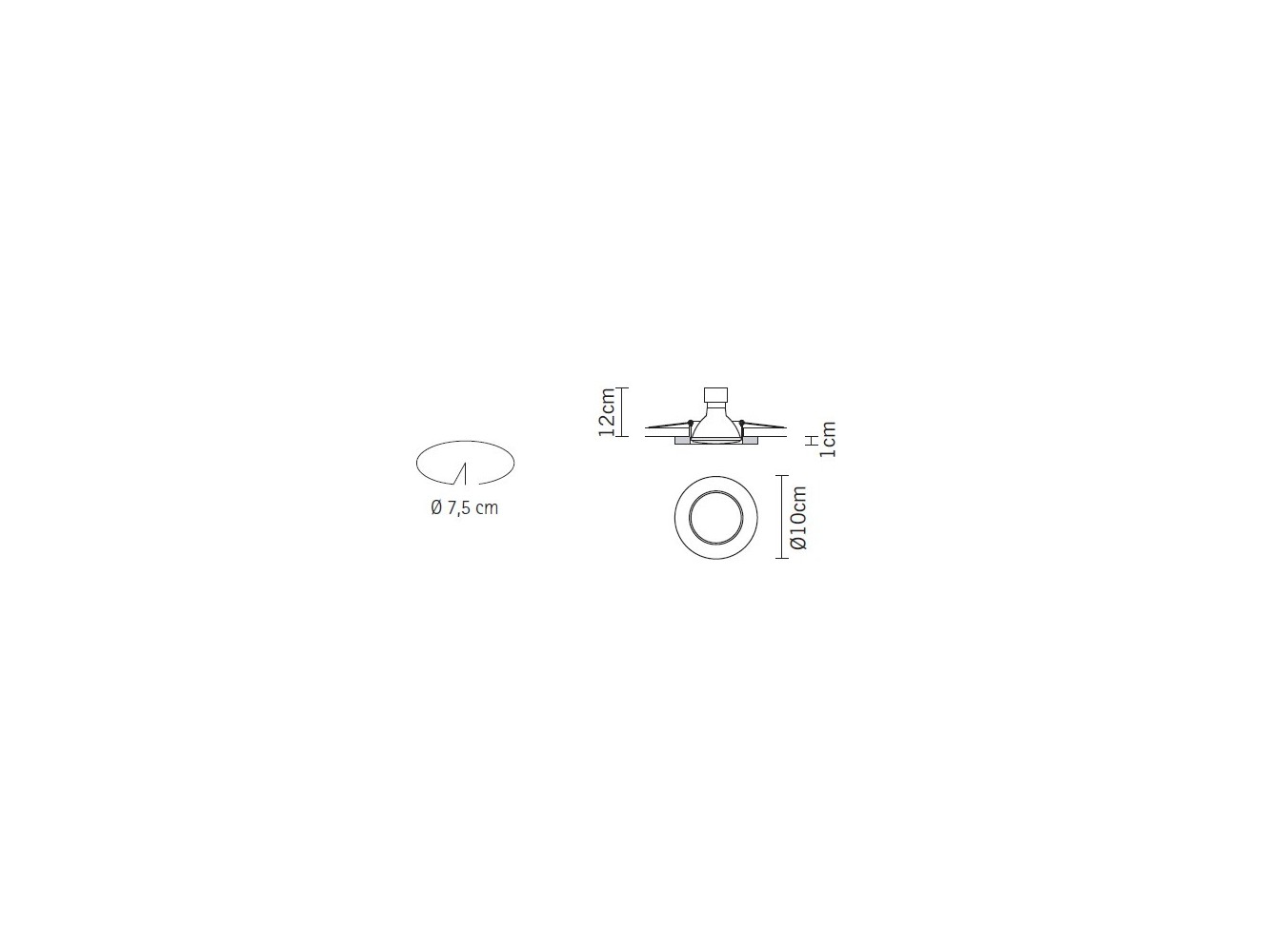Fabbian Venere 100 empotrado de techo Ø10 h: 1 cm Aluminio DESCATALOGADO