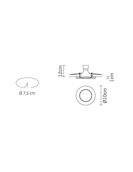 Fabbian Venere 100 empotrado de techo Ø10 h: 1 cm Aluminio DESCATALOGADO