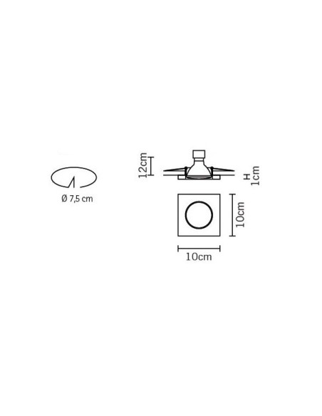 Fabbian Venere 100 empotrado de techo 10 x 10  h: 1 cm Aluminio DESCATALOGADO