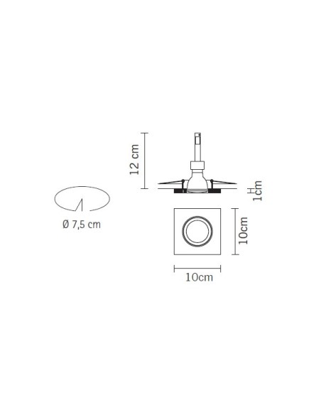 Fabbian Venere 70 empotrado de techo orientable Ø7 h: 1 cm Aluminio DESCATALOGADO