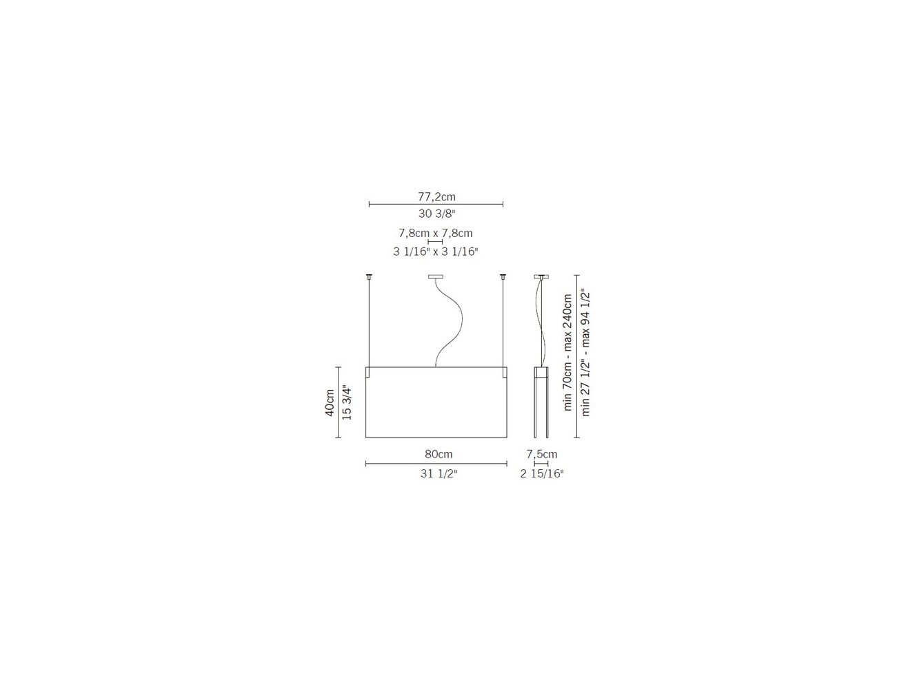 Fabbian Motion lámpara de suspensión 80x40x7,5 DESCATALOGADO