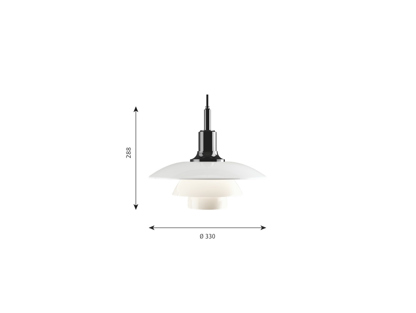 Louis Poulsen PH 3½-3 PEND 100W E27 PVD GLASS