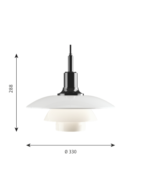 Louis Poulsen PH 3½-3 PEND 100W E27 PVD GLASS