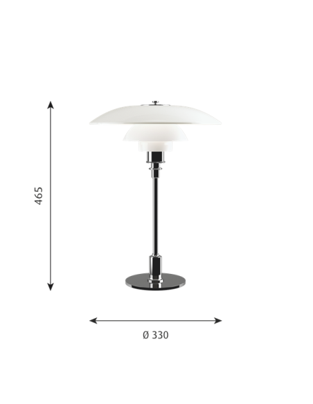 Comprar Louis Poulsen lámpara de sobremesa PH 3½-2½ 60W E14 CHR GLASS