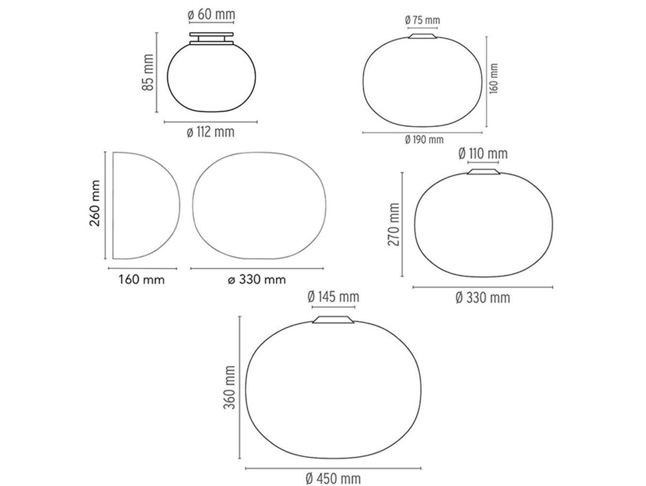 Flos Mini Glo-Ball Aplique/Plafón de Pared y Techo: Luz Difusa y Diseño Moderno